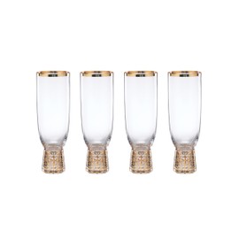 Lenox Tuscany Classics Gold Frost Flutes, Set of 4, 4 Count, Clear
