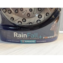 Waterpik 6-Spray 7" RainFall+ Wall Mount Fixed Adjustable Shower Head XEM-639E