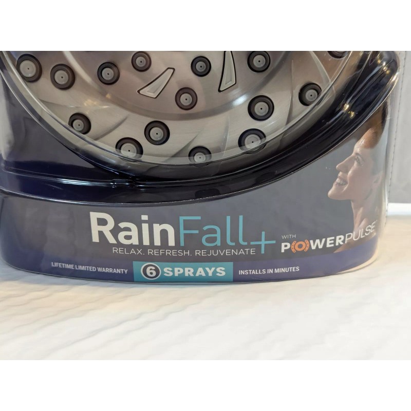 Waterpik 6-Spray 7" RainFall+ Wall Mount Fixed Adjustable Shower Head