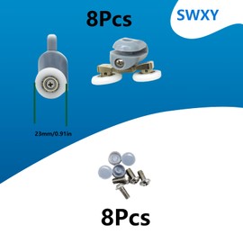 8 Pcs Top/Bottom Shower Door Rollers/Runners/Pulleys/Wheels Bathroom Replacement Parts 23mm Diameter