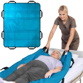 Upgrade 3-Layer Comfort Positioning Bed Pad, 48” x 40”, with Reinforced Handles – Washable Waterproof Transfer Board for Turning, Inconvenience Care Transfer Sheet (Aqua Teal)