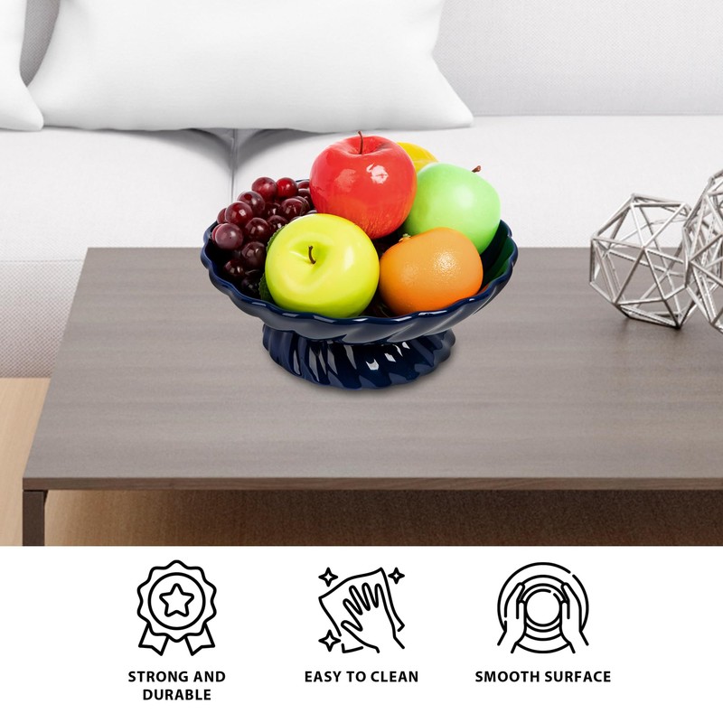 Nattol 9.5-Inch Ceramic Fruits Bowl, Decorative Serving Plate, Centerpiece Fruits
