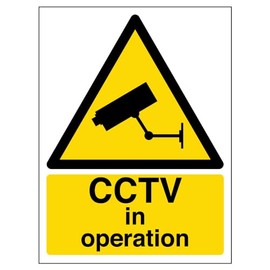 V Safety Warning Cctv In Operation Sign - Portrait - 150mm x 200mm - 1mm Rigid Plastic