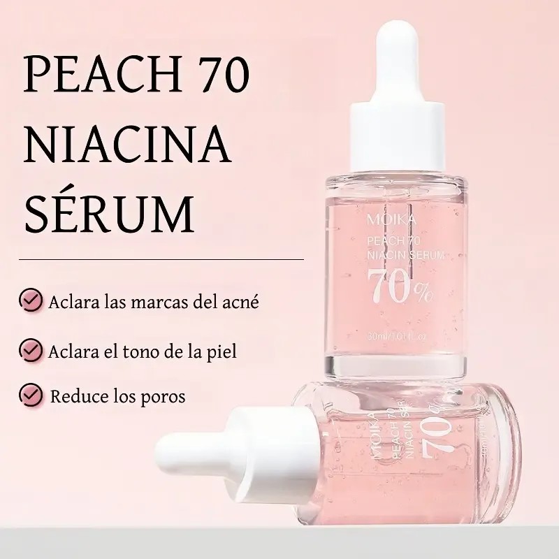 Peach Suero Facial Niacinamida 70% Hidratante Iluminador 30ml Coreano