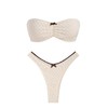 seamoly Conjunto de bikini estilo bandeau con lazo de cuadros