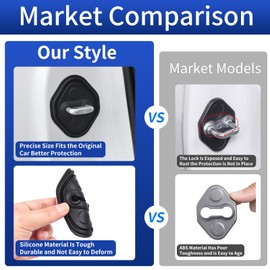 Door Lock Cover Silicone Anti-Rust Car Door Lock Protection Cover Decorative Paster for 2024 2025 Toyota Land Cruiser 250 1958 Prado Lc250 Internal Modification Accessories (Silicone)