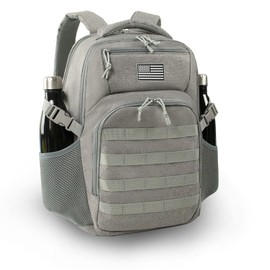 Military Tactical Backpack for Travel Hiking, 30L Backpack for Men and Women with Bottle Holder, Small Laptop Backpack for Work, College Computer Bag Fits 15.6/17 Inch Laptop and Notebook - Gray