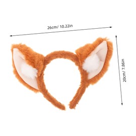 Healeved Cute Plush Fox Ears Headband for Handmade Fur Accessory for Cosplay Parties and Dress Up Soft Light Brown Animal Ear Hairband for Stage and Festival Use