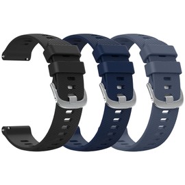 Veryfit Smart Watch Bands, Watchbands for IDW13 IDW16 IDW19 IDW26 IDW28 Smartwatch, Soft Silicone Rubber Sport Watch Strap for Fitpolo IDW13/Woneligo W13/FITVII HM57, ENOMIR/TOOBUR/MILOUZ/Gydom/Faweio/Veryfit IDW19 (Black+Midnight Blue+Grey Blue)