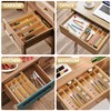 Silverware Organizer, 10 Inch Utensil Organizer Kitchen Drawer Organizer Bamboo