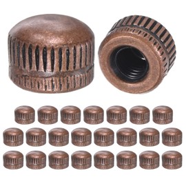 M METERXITY 25-Pack Threaded Cap Nuts, M5x11mm Screw Caps for Light Fixture, Female Knurled Knob Nut for Ceiling Light Cover Replacement/Decorative Lamp Parts, Acorn Screw Top [Red Bronze]