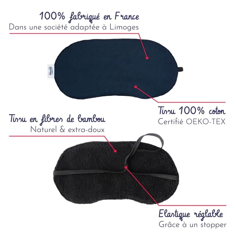 Le Pe Dormeur Schlafmaske, Nachtblau, 20 x 10 cm, Baumwolle