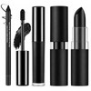 3PCS Black Lipstick Lipliner Lip Gloss Set for Halloween Makeup