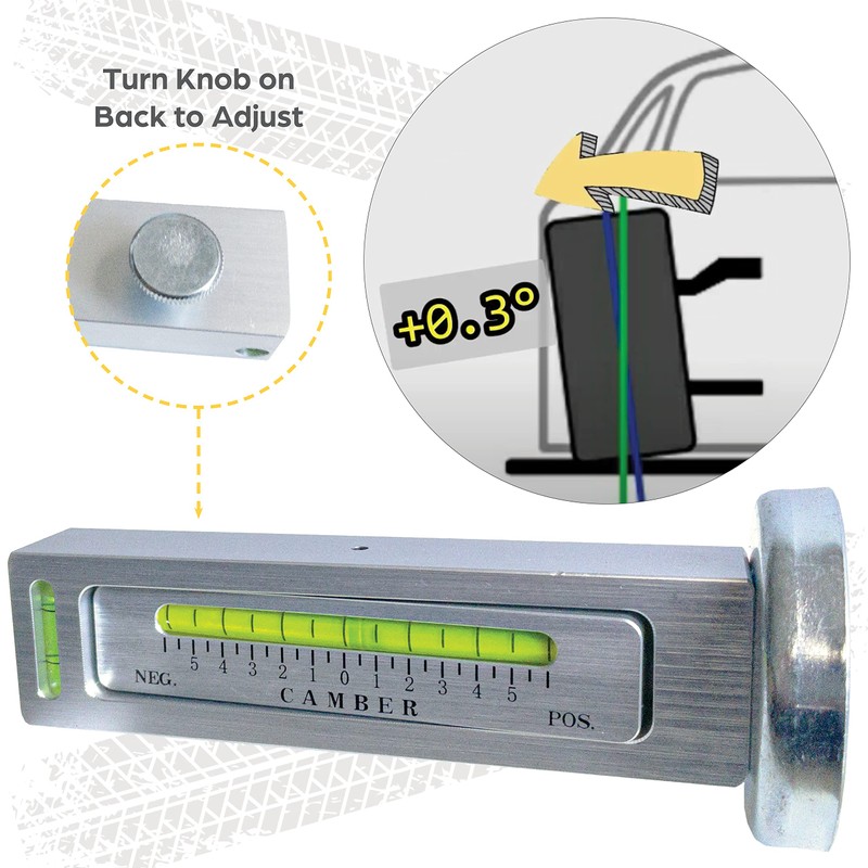 AUTOSOLO Camber Alignment Tool - Magnetic Wheel Alignment Gauge for