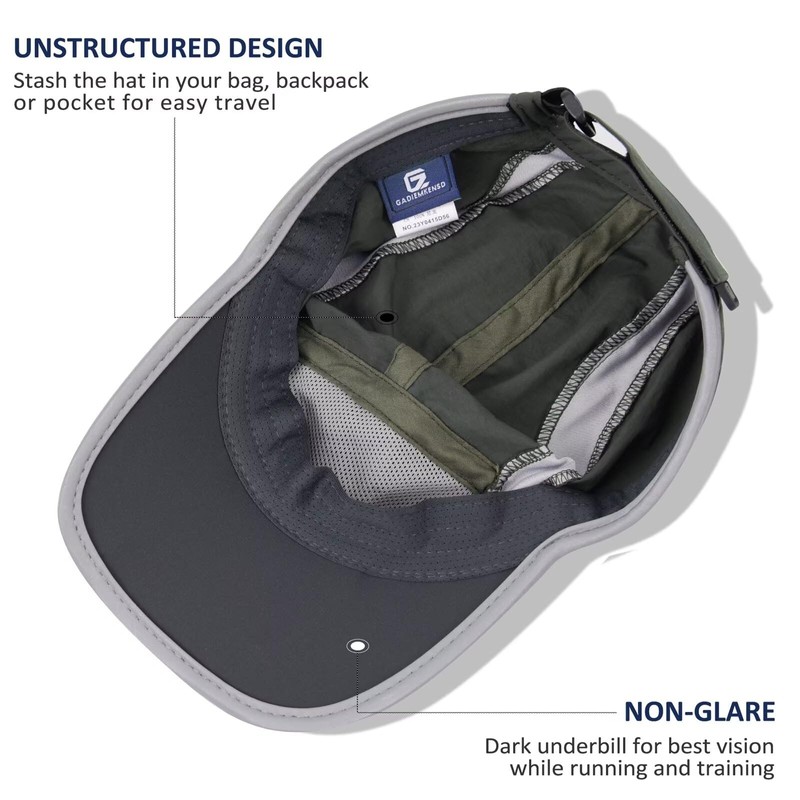GADIEMKENSD Quick Dry Sports Hat Lightweight Breathable Soft Outdoor Run