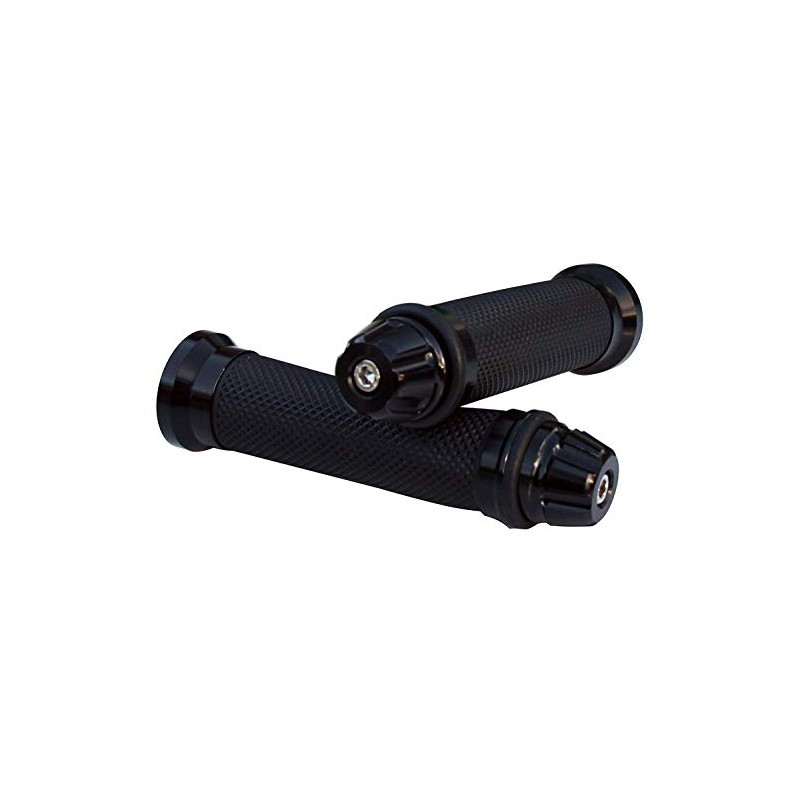 MotorToGo Motorcycle CNC Black 7/8" Handlebar Hand Grips Gel Compatible