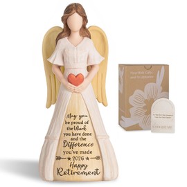 Storieme Retirement Gift for Woman 2026: 7.3” Handcrafted Resin Angel Figurine for Retiring Coworker Teacher Nurse - Retired Keepsake for Retirement Party Decorations