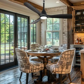 Depuley Plug-in Ceiling Fans with Light: 42 Inch Outdoor Gazebo Ceiling Fans with Lights Remote/APP Control - 6 Speeds Reversible Black Fandelier Ceiling Fan 3 Blades Hanging Hook Type Fan for Patio