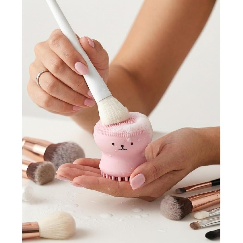 Limpiador de brochas de maquillaje de silicona, limpieza de cosméticos