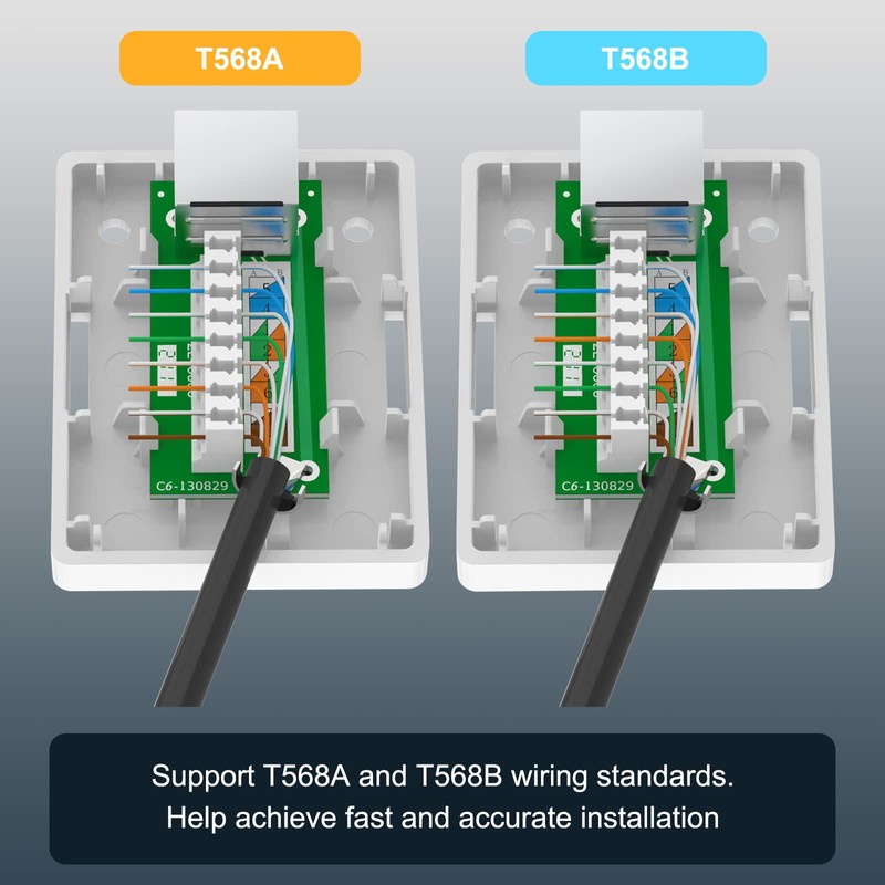 VCELINK Cat6 RJ45 Surface Mount Box Shielded 1-Port, Compatible with