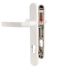 Birmingham Hoppe White Pair Handle 92PZ or 92mm Sprung Lever UPVC Door Set, PVC PVCu Centre to Centre fixings 122mm