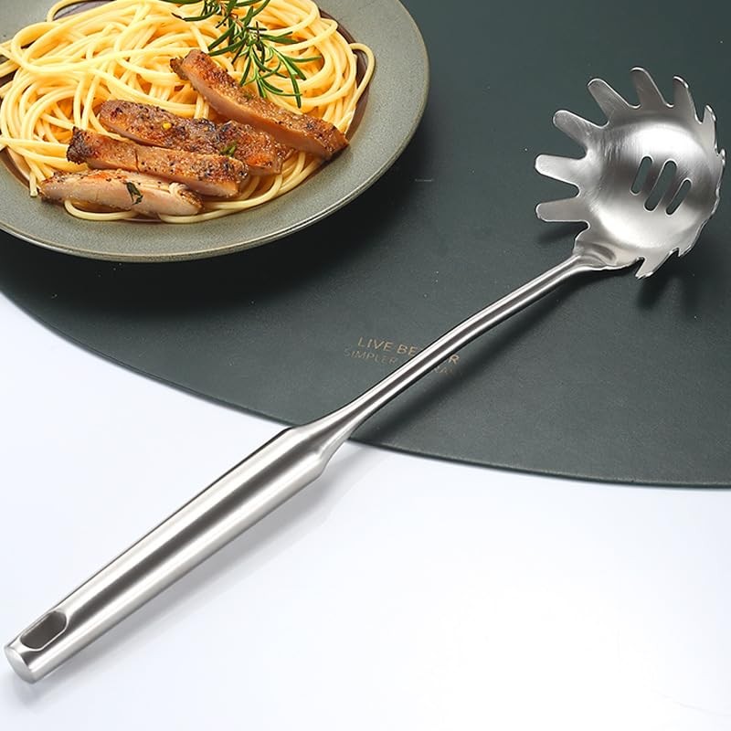 PIQIUQIU Spaghetti Spoon Server, Stainless Steel Pasta Spoon, Spaghetti Server