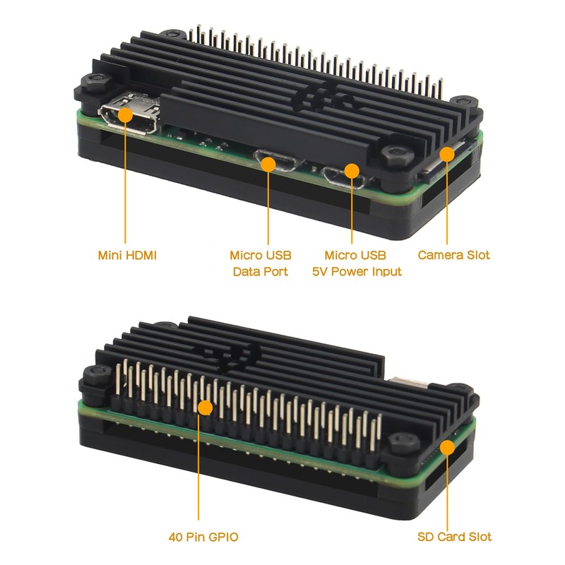 eleUniverse Raspberry Pi Zero 2W Case Aluminium Passive Cooling (2W01),