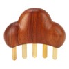 Sandalwood Massaging Comb Lotus Ox Horn Shape Reduce Pressure Wide