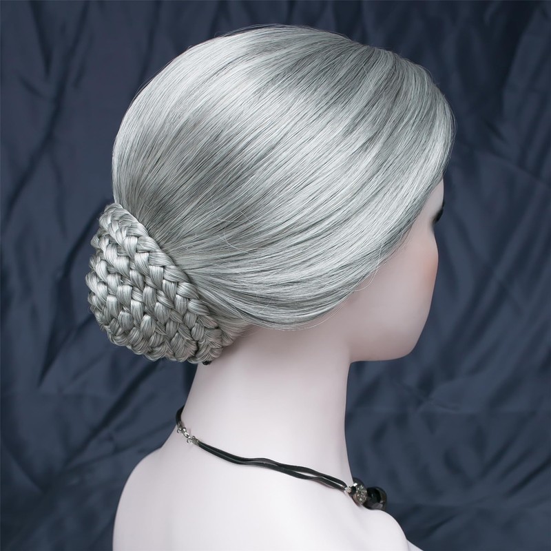 Aimole Stage Performance Braid Updo Bun Wigs Old Lady's Women