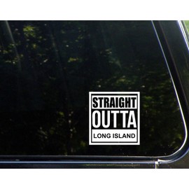 Diamond Graphics Straight Outta Long Island (4" X 4") Die Cut Decal Bumper Sticker for Windows, Cars, Trucks, Laptops, Etc.