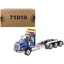 DCD International HX620 Day Cab Tridem Tractor 1/50 Diecast Model by Diecast Masters Blue Color Diecast Toy