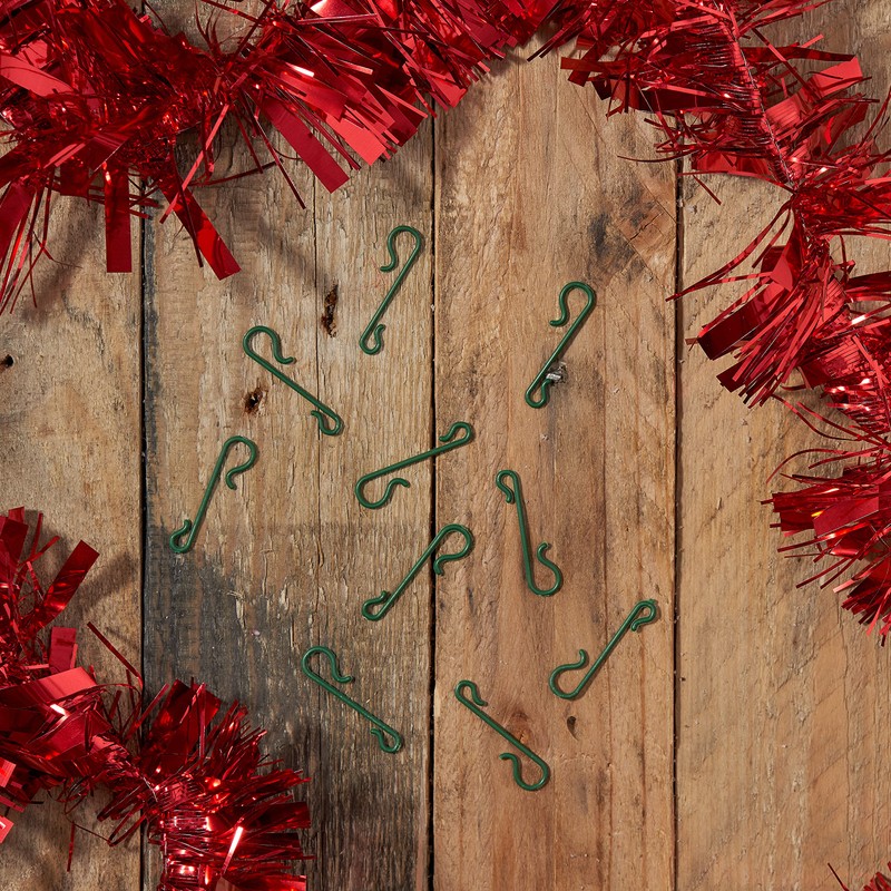 THE TWIDDLERS - 500 Pack Plastic Green Bauble Hooks Hangers