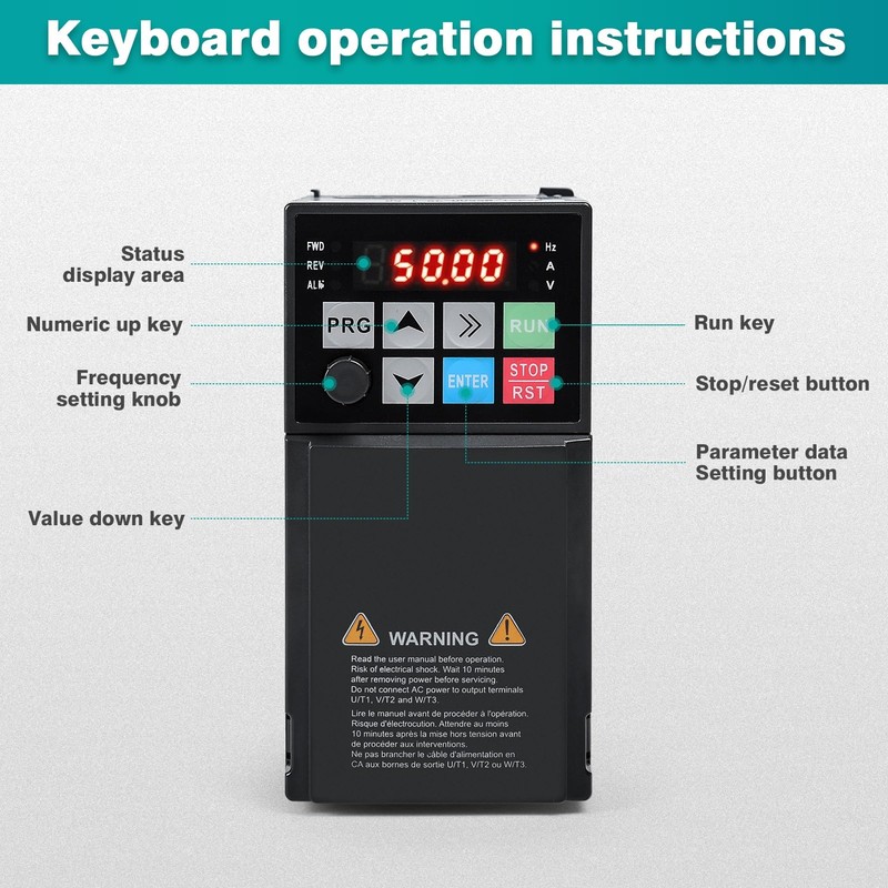 DEWIN Frequency Inverter 1.5 kW, 3 Phase Input 3 Phase