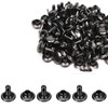 200 Pcs Leather Rivets, Black Metal Double Cap Rivets Snaps
