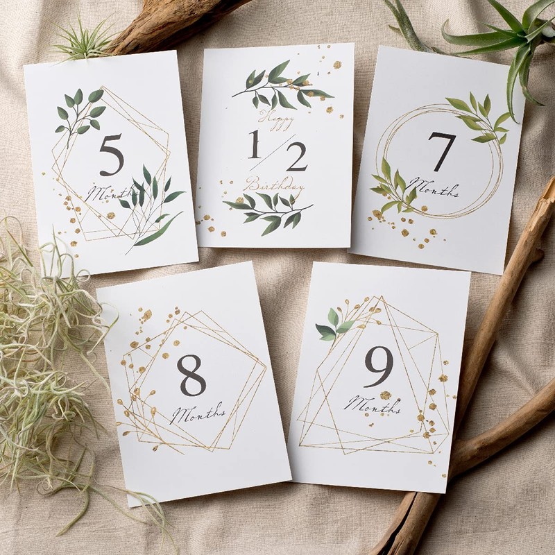Baby Monthly Cards Green Age Cards