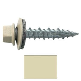 Metal Roofing Screws: (250) 10 x 1 Ivory Hex Head Sheet Metal Roof Screw. Self Starting Metal to Wood siding Screws. EPDM Washer. Colored Head