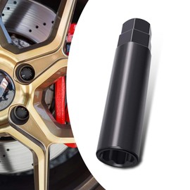 leediga 1 PC Car 6 Slot Modification Nut Wheel Hub Anti-Theft Screw, 6 Point Spline Drive Tuner Replacement Socket Adapter, Compatible with Cars, Trucks, Vans, SUVs, Trailers (Black)
