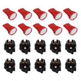 Lyxheth 10PCS T10 194 168 LED Dash Instrument Light Bulbs with Twist Lock Socket, Dashboard Light, Bright Panel Gauge Cluster Dashboard Bulb, 8-SMD LED Car Replacement Bulbs for Cars (Red)