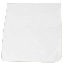 Pack of 6 X Large Paisley 100% Cotton Double Sided Printed Bandana - 27 x 27 inches by M.H.I. (Solid White)
