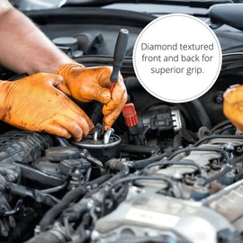 Ink Jungle Protect Orange HD Nitrile Gloves GA0052 GA0053 GA0054 GA0055 - Heavy Duty, Multipurpose, Powder Free & Latex Free Disposable Examination Gloves, Box of 100 Gloves, Orange (Extra Large)