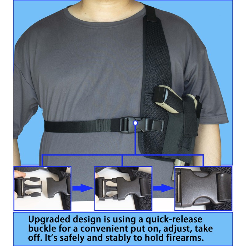HOGIKUO Universal Shoulder Holster，Chest Holster,Concealed Shoulder Holster for Men,Fits 1911,M&P