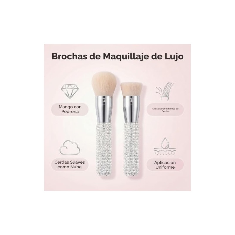 BS-MALL Brochas de Maquillaje de Lujo de Diamante, Hechas A