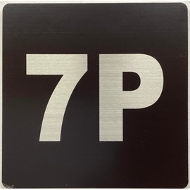 Apartment number 7P sign - UNIT NUMBER 7P SIGN/SUITE 7P SIGN (BLACK, SIZE 4x4 inch, DOUBLE SIDED TAPE) -Broadway Line