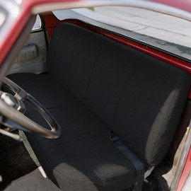 Fioqe Custom Fit Bench Seat Covers for Chevy 1973-1999 C/K Series Trucks Full Size Classic Trucks, Sandwich Air Mesh Fabric & Soft Foam Lining Without Headrests - Black