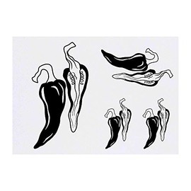 Azeeda 4 x 'Chilischoten' Temporäre Tattoos - Wasserfest, Hautfreundlich & Ungiftig · Transfers in Verschiedenen Größen (TO00016298)