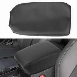 LEXLEY Center Console Leather Cover Armrest Pad Interior Accessories For Jeep 2018 2019 2020 2021 2022 2023 2024 2025 2026 Wrangler JL/JLU,2020-2026 Gladiator JT-Black Stitches