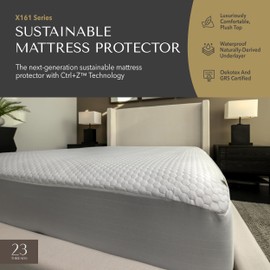 23 Threads X161 Series Padded Plush Soft Waterproof Noiseless Mattress Protector Cover, Fitted, with Ctrl+Z Technology, 16 Inch Deep, FullXL