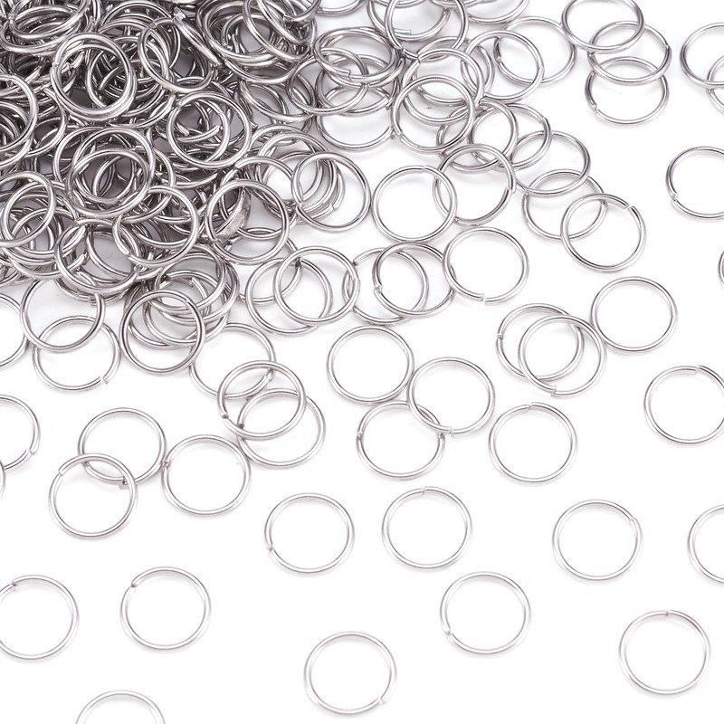 PandaHall 1000Pcs Stainless Steel Open Jump Rings 10mm Tiny Round