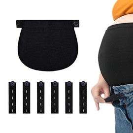7 Piece Trouser Extension Set - Trouser Extension Pregnancy without Sewing - Trouser Button Extension for Growing Belly - Ideal for Early Pregnancy & Weight Variations
