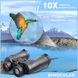 YINMONE 10x50 HD Bird Watching Binoculars for Adults High Powered with Clear Vision BAK4 Prism FMC Lens Easy Focus Long Range Portable for Cruise Ship Concert Travel
